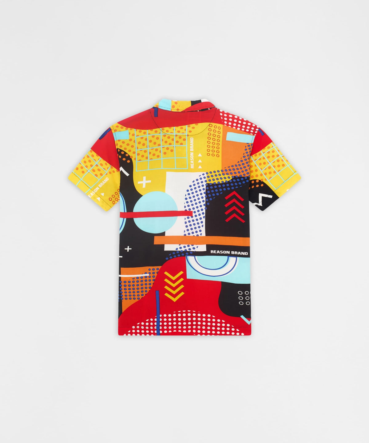 Reason Clothing Quality Retro Grid Viscose Button-Down Short Sleeve Shirt