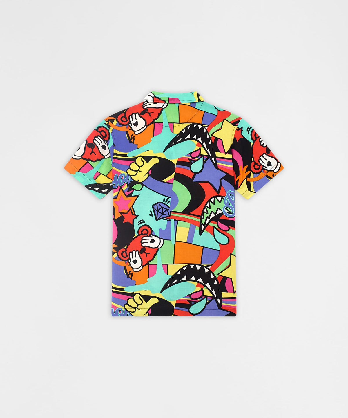 Reason Clothing Everyday Trippy Viscose Button-Down Short Sleeve Shirt - Multicolor