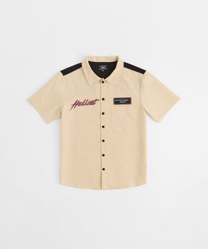 Reason Clothing Value Dodge Hellcat Mechanics Button Down Shirt - Khaki