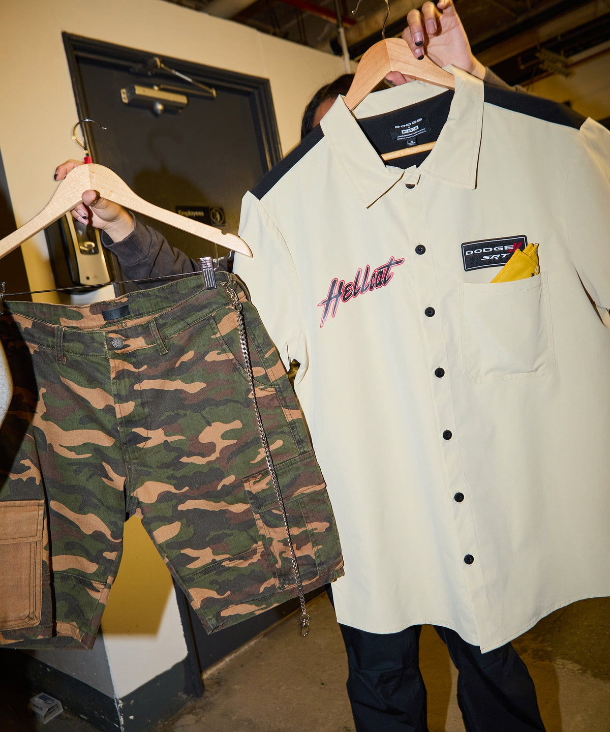 Reason Clothing Value Dodge Hellcat Mechanics Button Down Shirt - Khaki