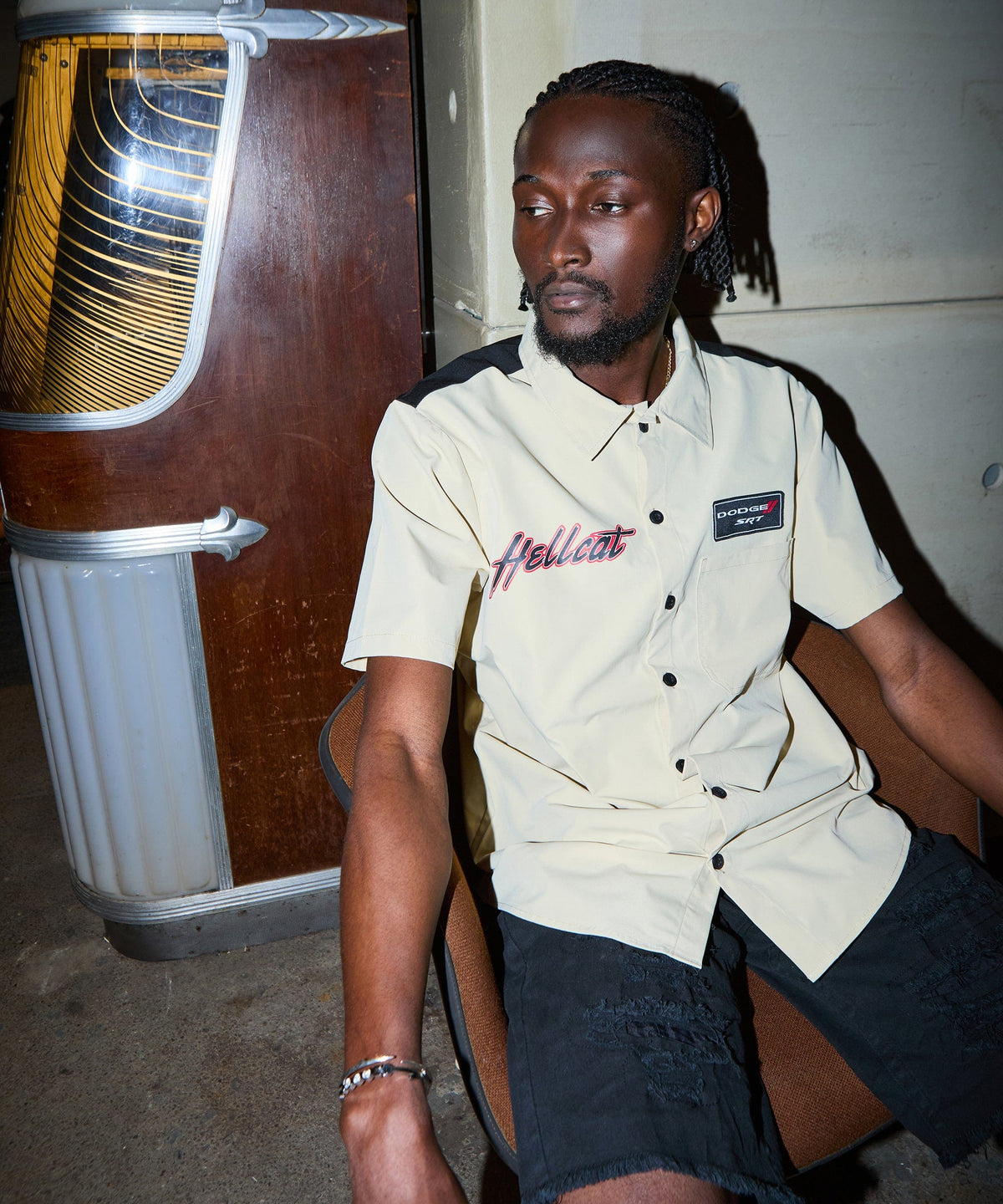 Reason Clothing Value Dodge Hellcat Mechanics Button Down Shirt - Khaki