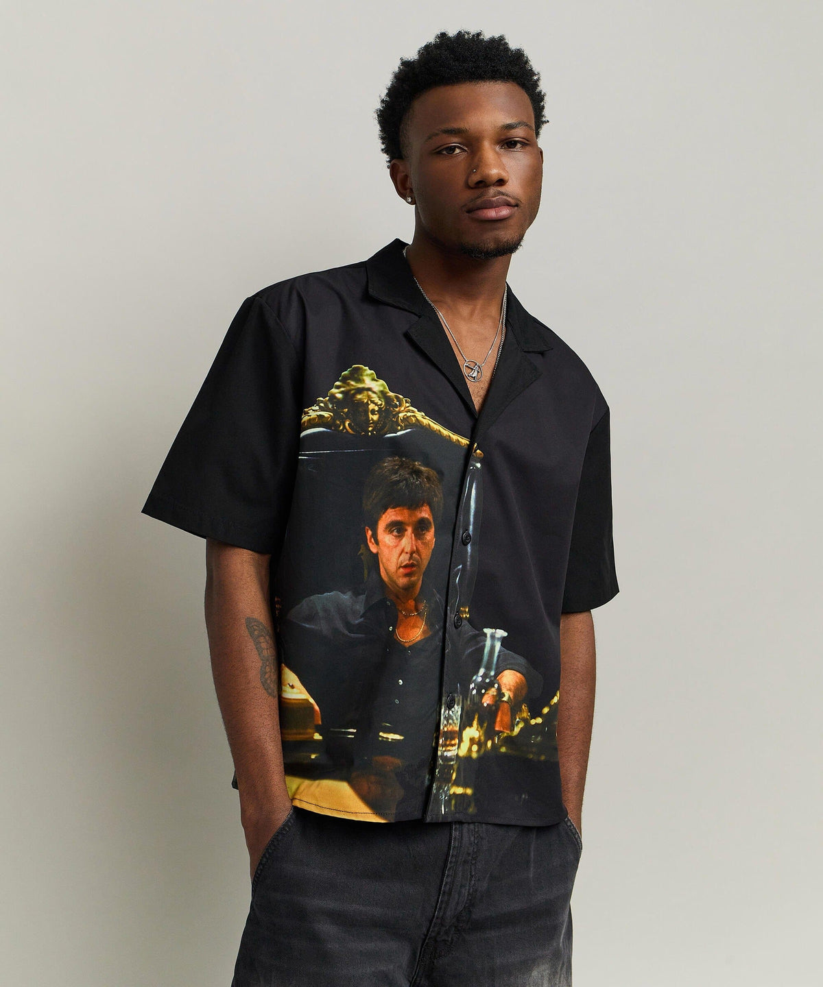 Reason Clothing Trending Scarface Button-Down Shirt