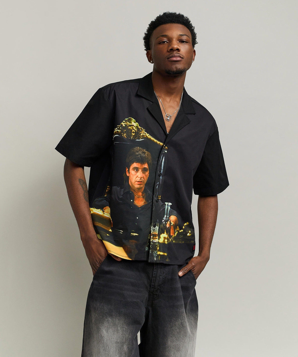 Reason Clothing Trending Scarface Button-Down Shirt