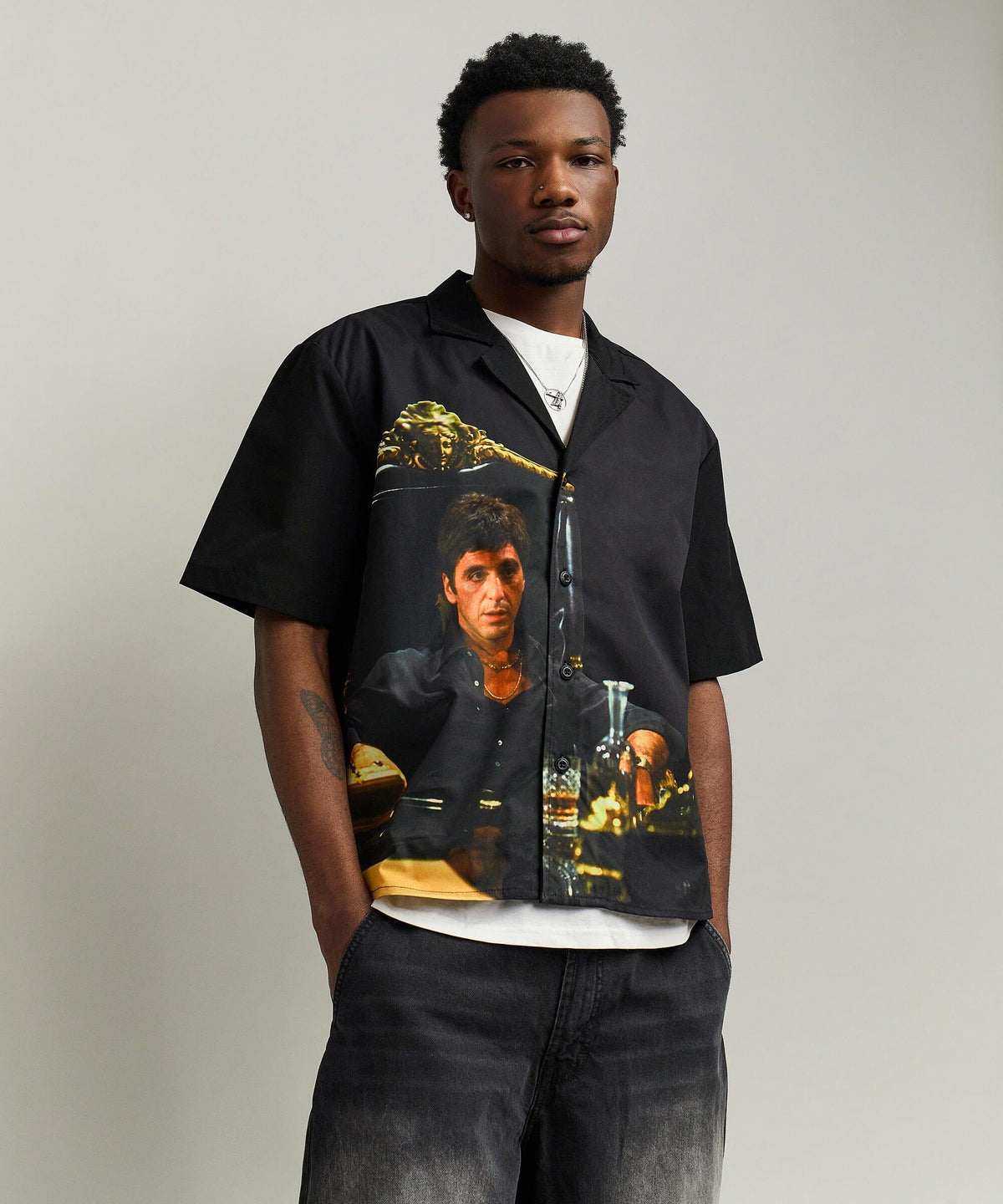 Reason Clothing Trending Scarface Button-Down Shirt