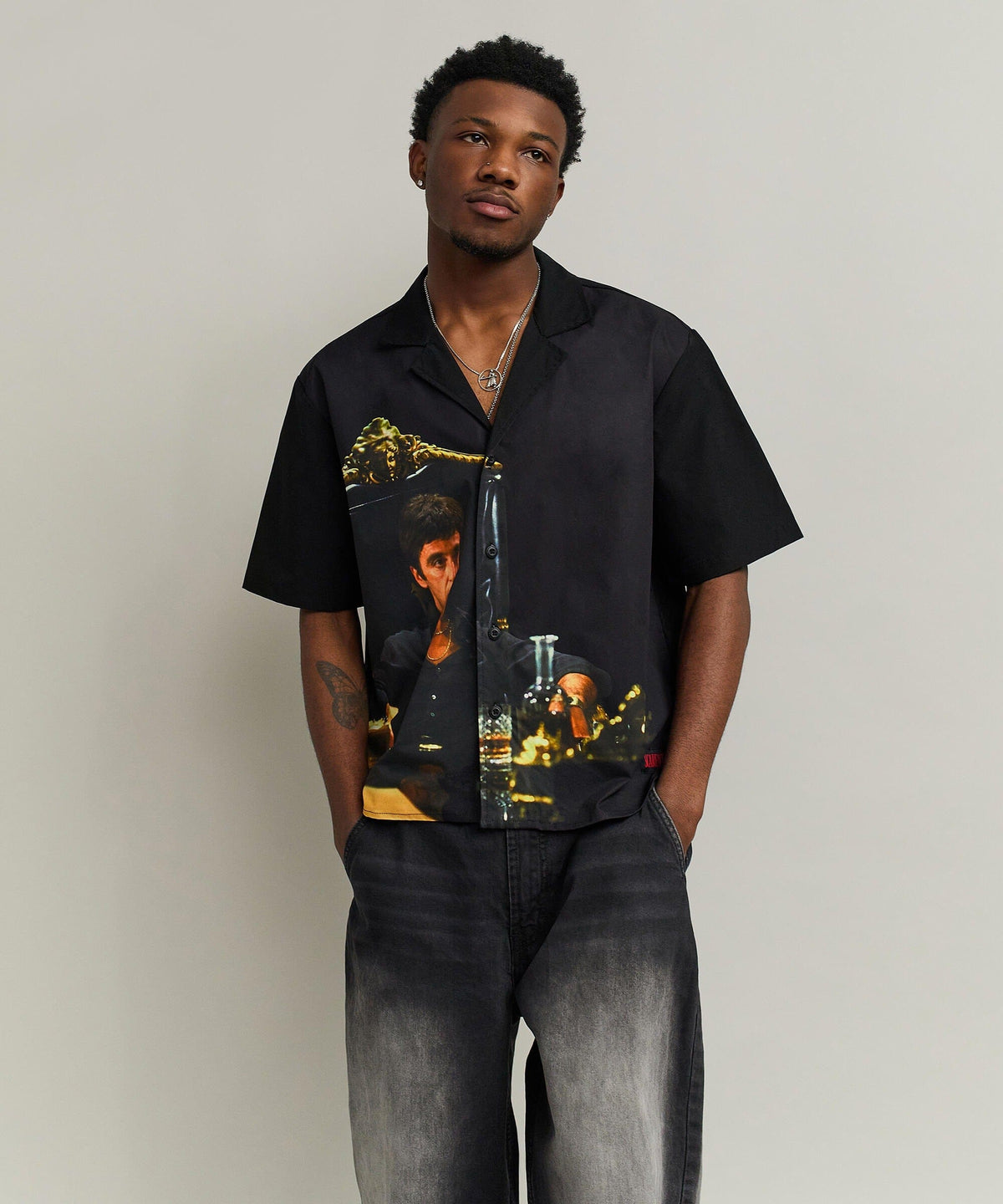 Reason Clothing Trending Scarface Button-Down Shirt