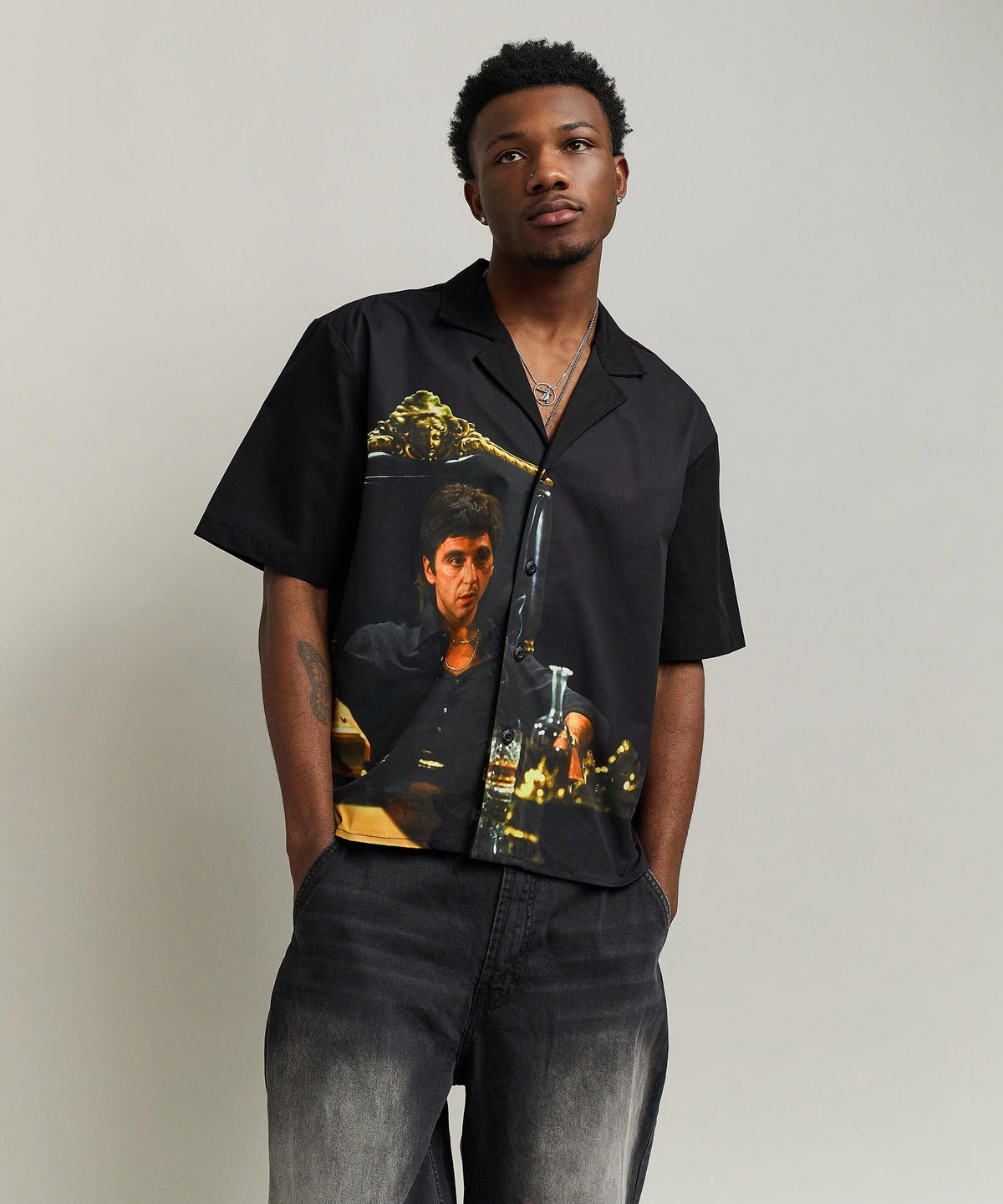 Reason Clothing Trending Scarface Button-Down Shirt