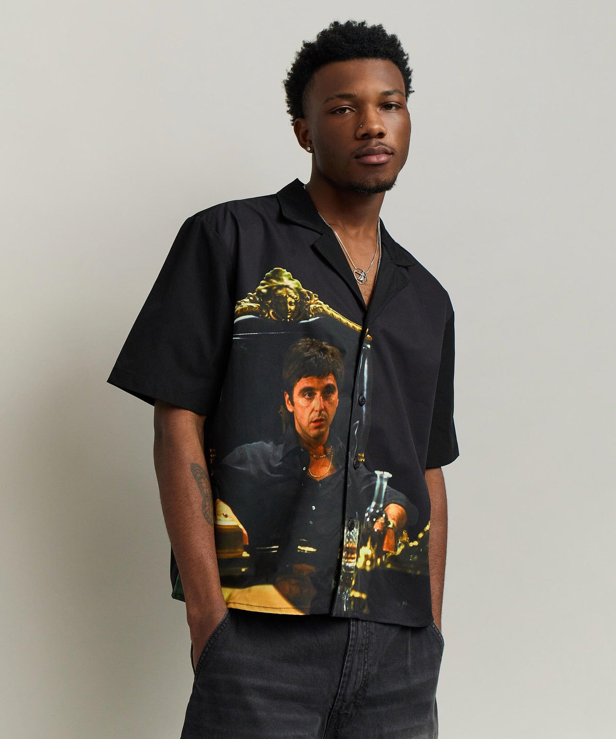 Reason Clothing Trending Scarface Button-Down Shirt
