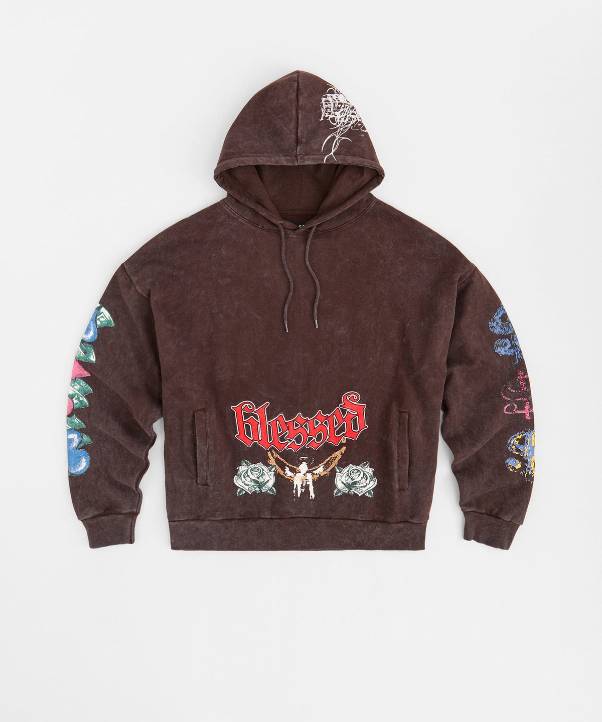 Reason Clothing Best Price Blessed Washed Hoodie - Brown