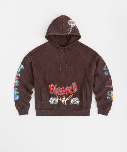 Reason Clothing Best Price Blessed Washed Hoodie - Brown