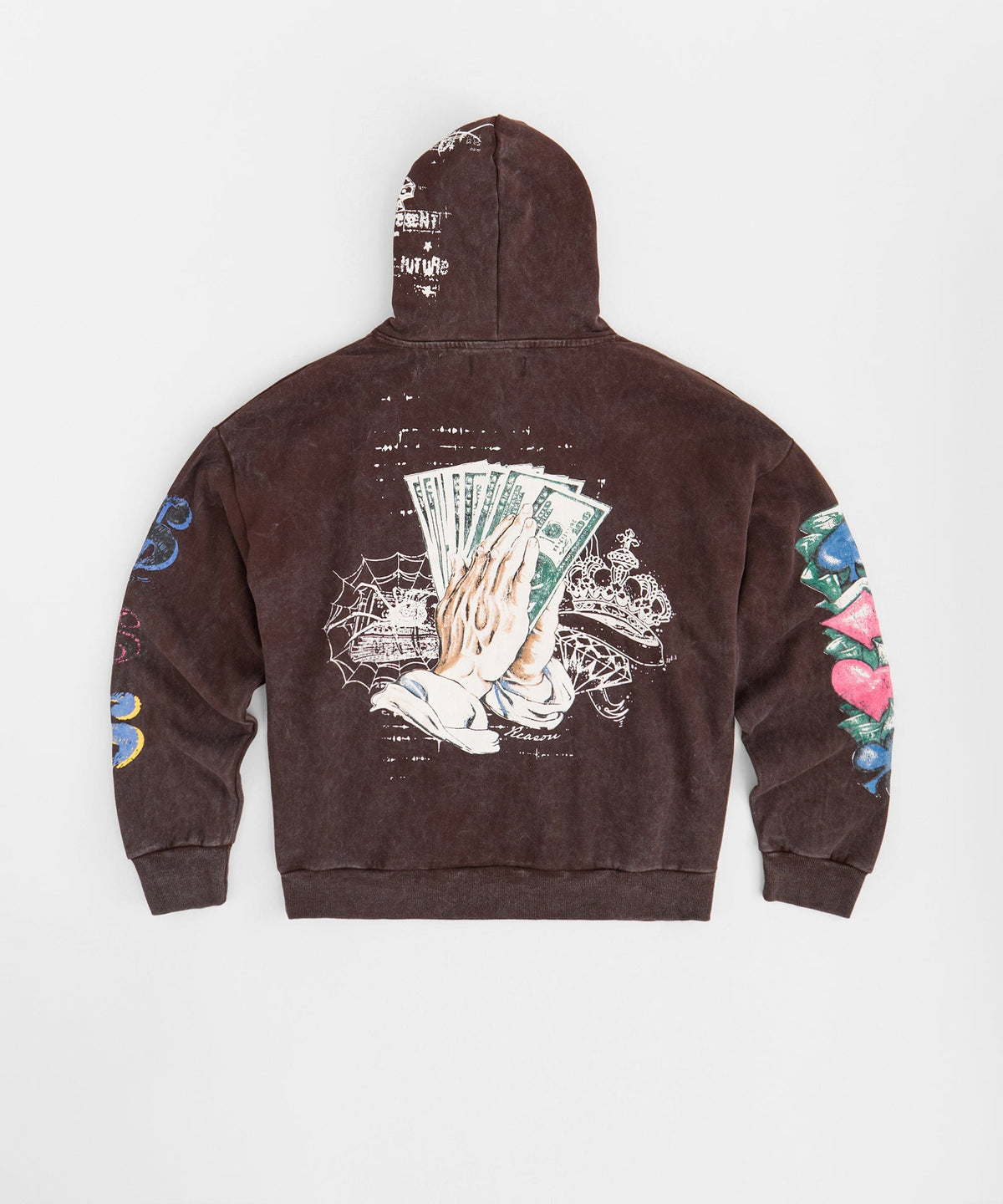Reason Clothing Best Price Blessed Washed Hoodie - Brown