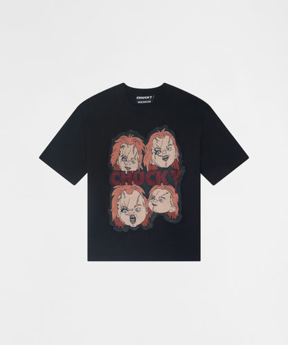 Reason Clothing Discount Chucky Faces Tapestry Short Sleeve Tee - Black