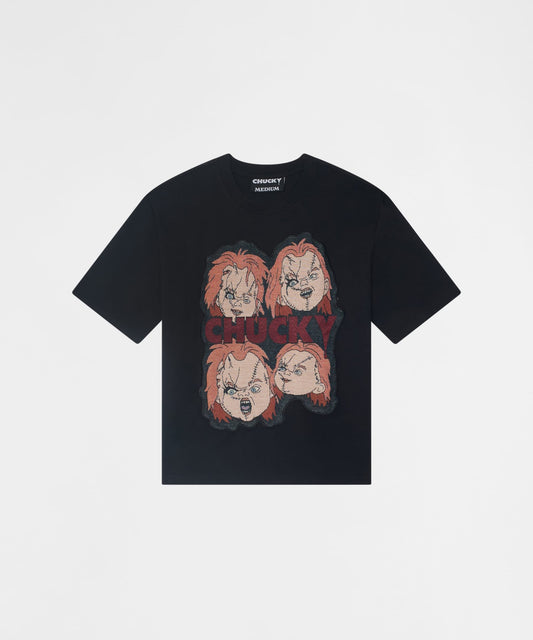 Reason Clothing Discount Chucky Faces Tapestry Short Sleeve Tee - Black