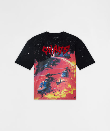 Reason Clothing Featured Chaos Chenille Patched Short Sleeve Tee - Black