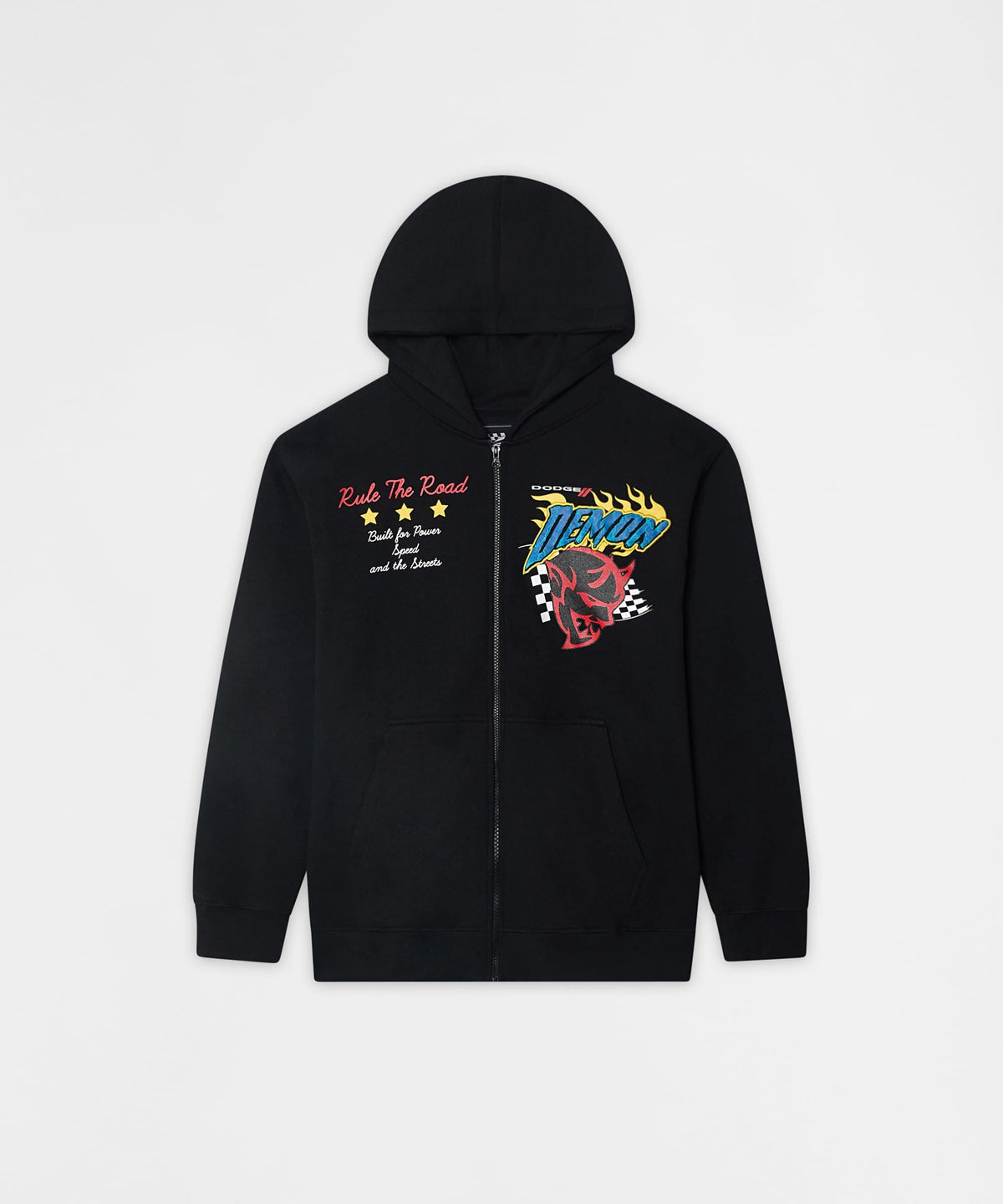 Reason Clothing Trending Dodge Demon Full Zip Hoodie - Black