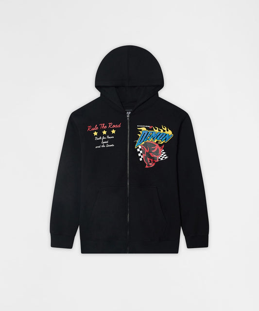 Reason Clothing Trending Dodge Demon Full Zip Hoodie - Black