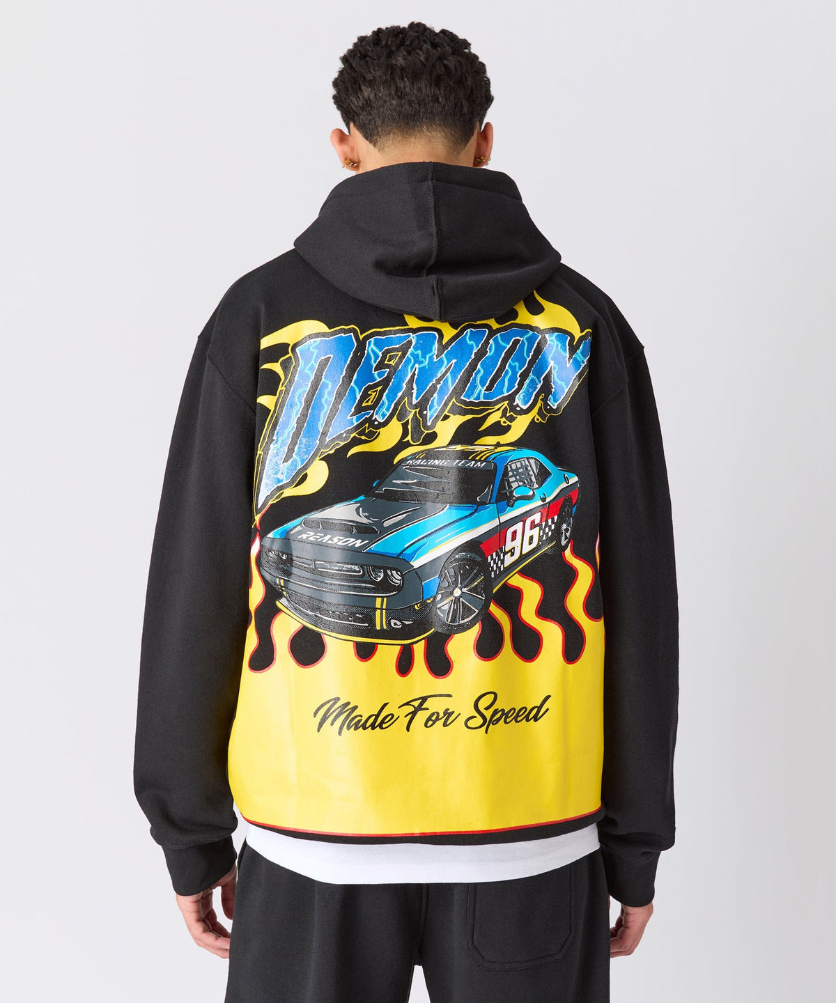 Reason Clothing Trending Dodge Demon Full Zip Hoodie - Black