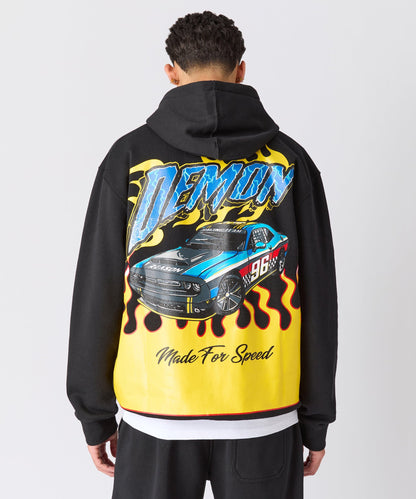 Reason Clothing Trending Dodge Demon Full Zip Hoodie - Black