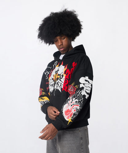 Reason Clothing Smart Buy First Class Chenille Full Zip Hoodie - Black