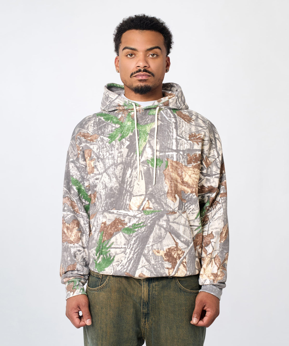 Reason Clothing Recommended Essential Pull Over Boxy Fit Hoodie - White Tree