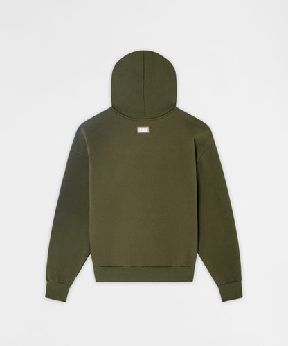 Reason Clothing Signature Essential Pull Over Boxy Fit Hoodie - Olive Green