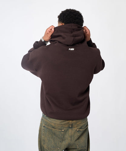 Reason Clothing Trending Essential Pull Over Boxy Fit Hoodie - Brown
