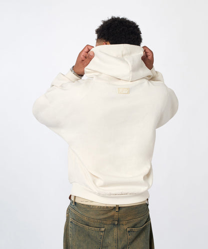 Reason Clothing Featured Essential Pull Over Boxy Fit Hoodie - Cream