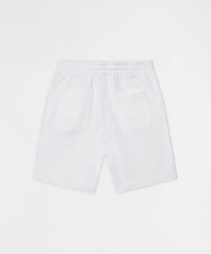 Reason Clothing Classic Washed Rhinestone Short - White