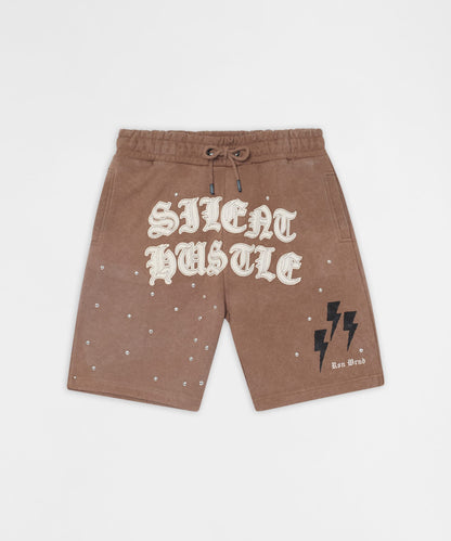 Reason Clothing Featured Mindset Applique Washed Fleece Short - Khaki