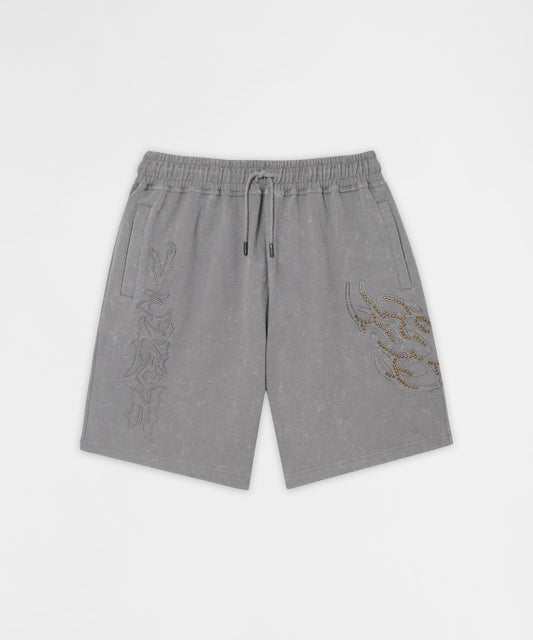 Reason Clothing New Legends Studded Fleece Short - Gray