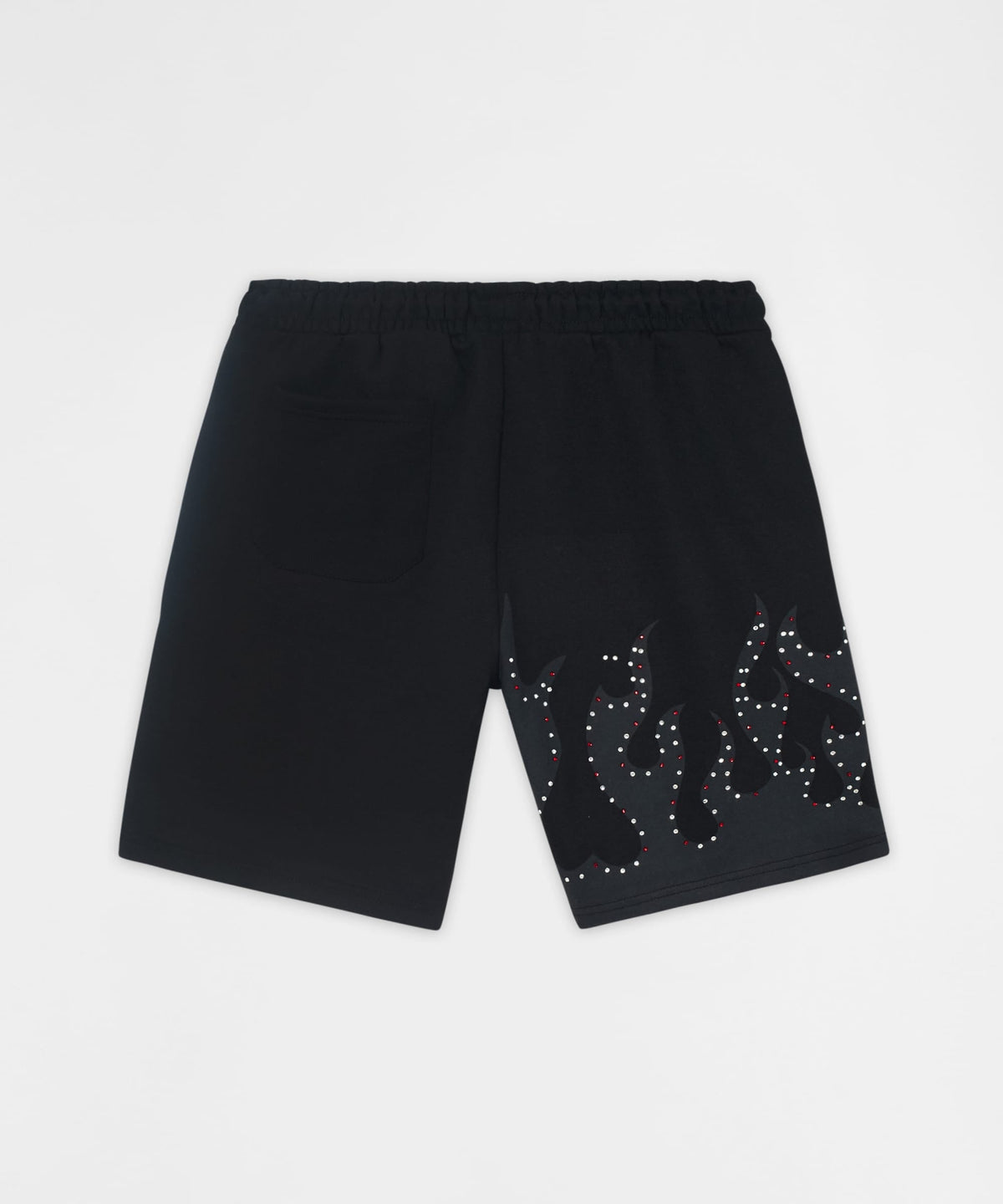 Reason Clothing Best Seller Built In Fire Rhinestone Shorts - Black