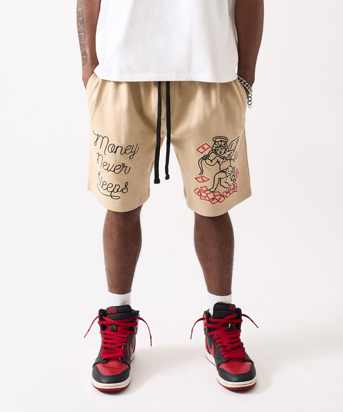 Reason Clothing Special Offer Paper Chaser Embroidered Short