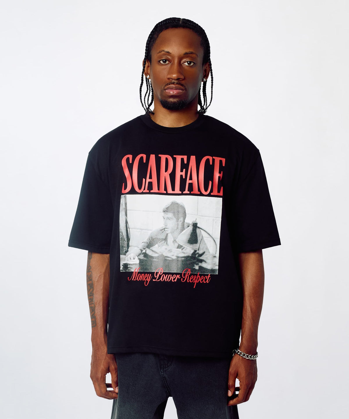 Reason Clothing Special Offer Scarface Money Power Respect Graphic Tee - Black