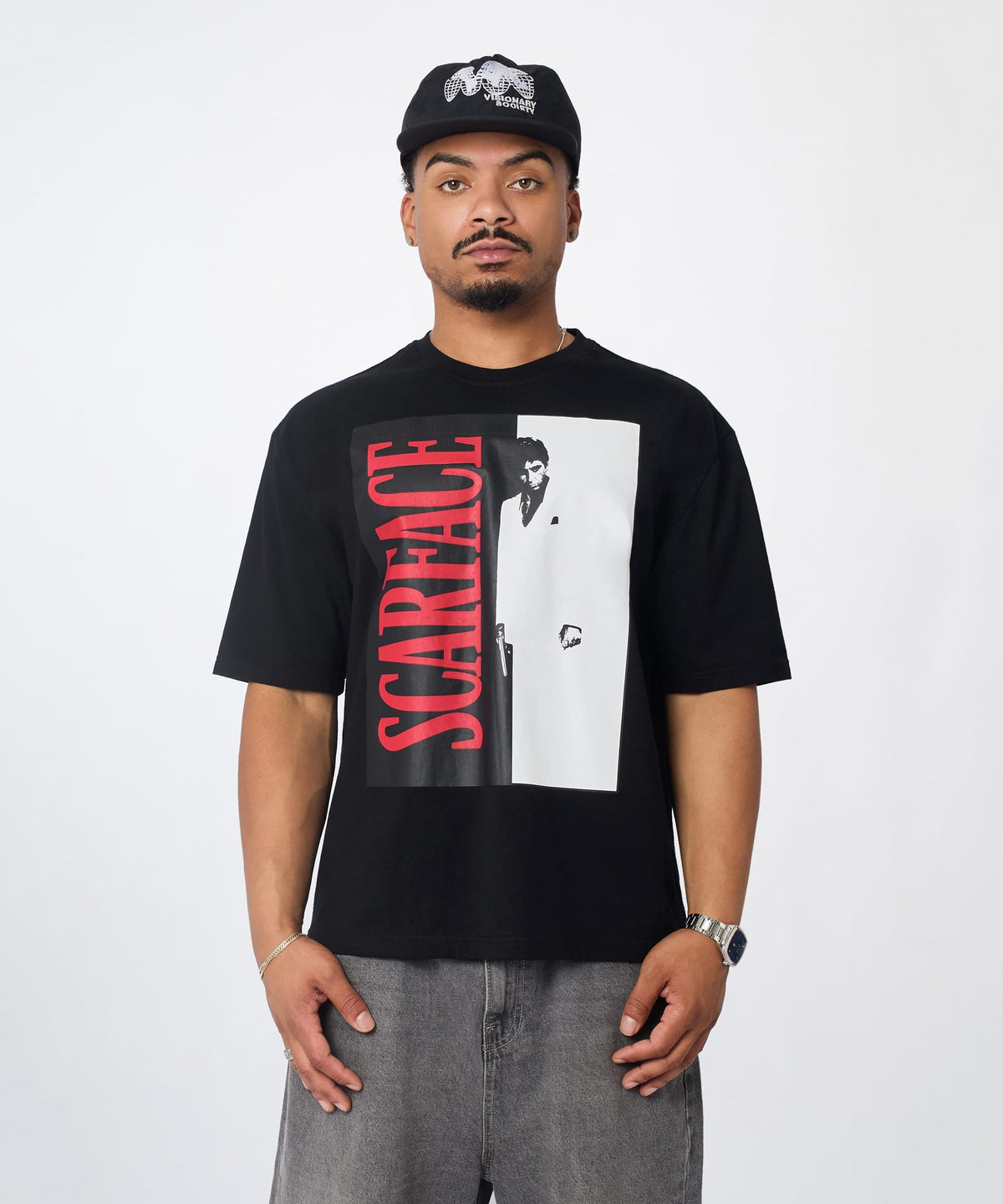 Reason Clothing Trusted Scarface Split Graphic Tee - Black