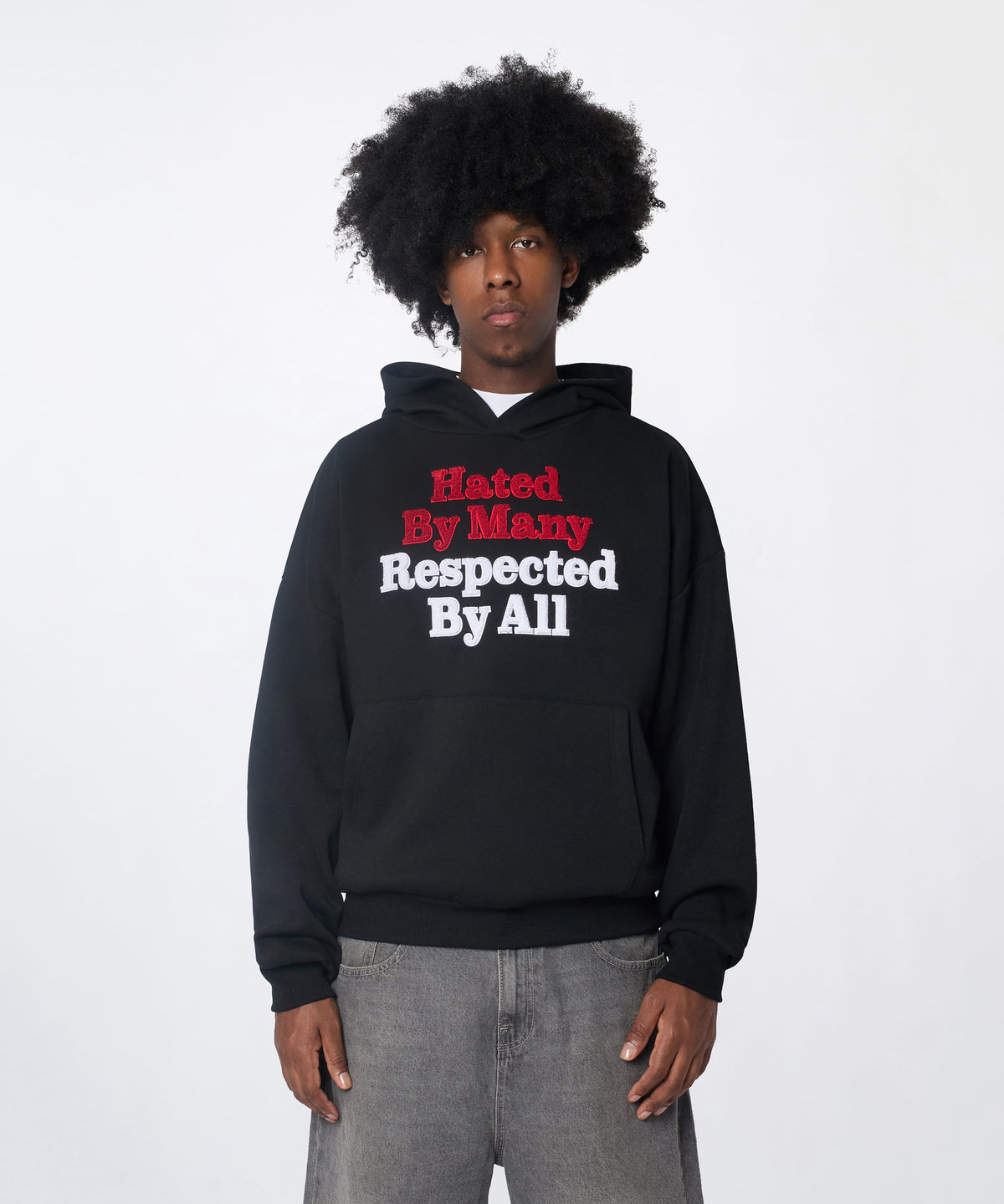 Reason Clothing Trending Hated By Many Chenille Hoodie - Black