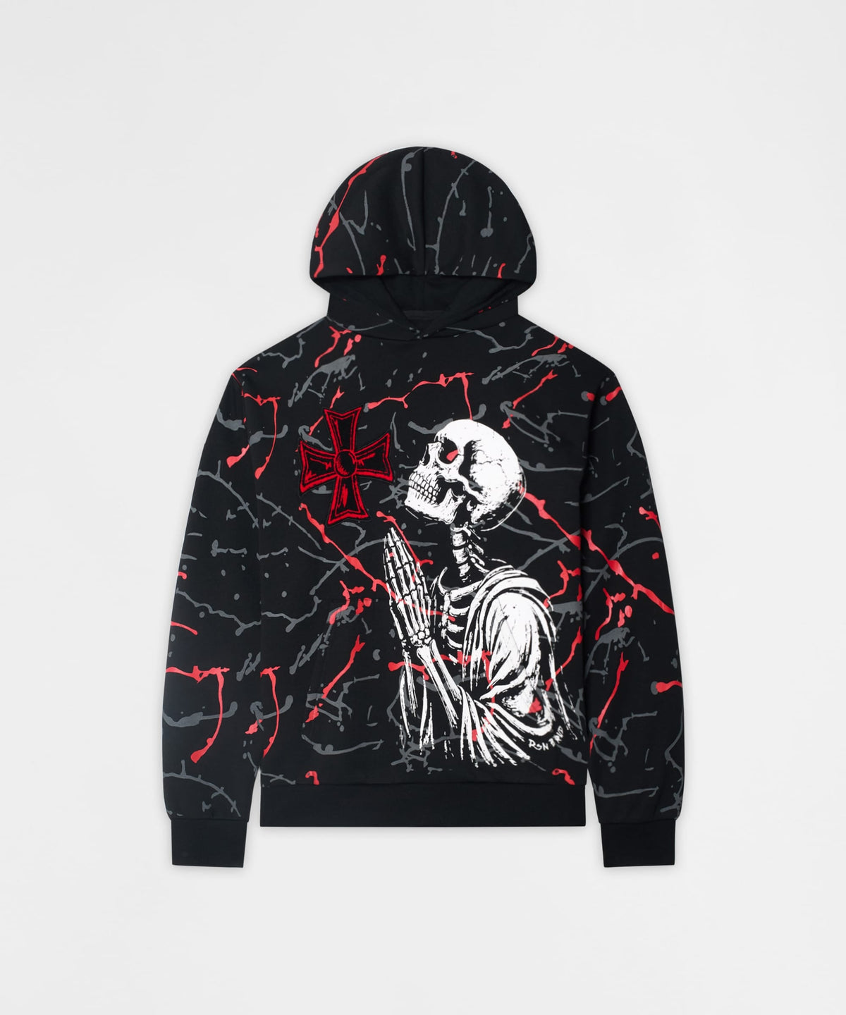 Reason Clothing Everyday Lord Forgive Me Chenille Hoodie - Black