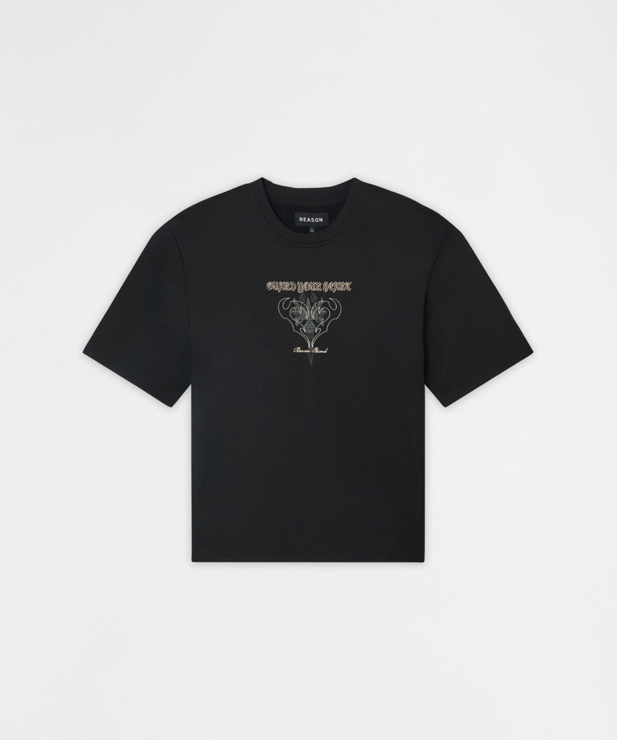 Reason Clothing Essential No Risk Interlock Embroidered Short Sleeve Tee - Black