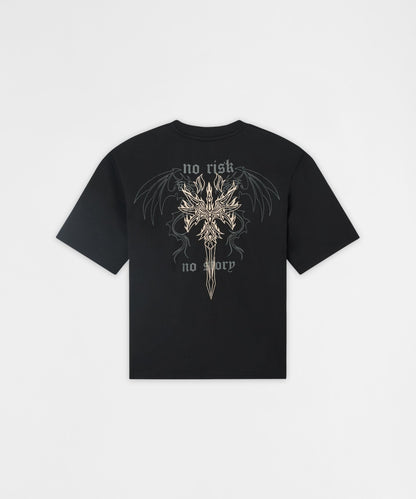 Reason Clothing Essential No Risk Interlock Embroidered Short Sleeve Tee - Black