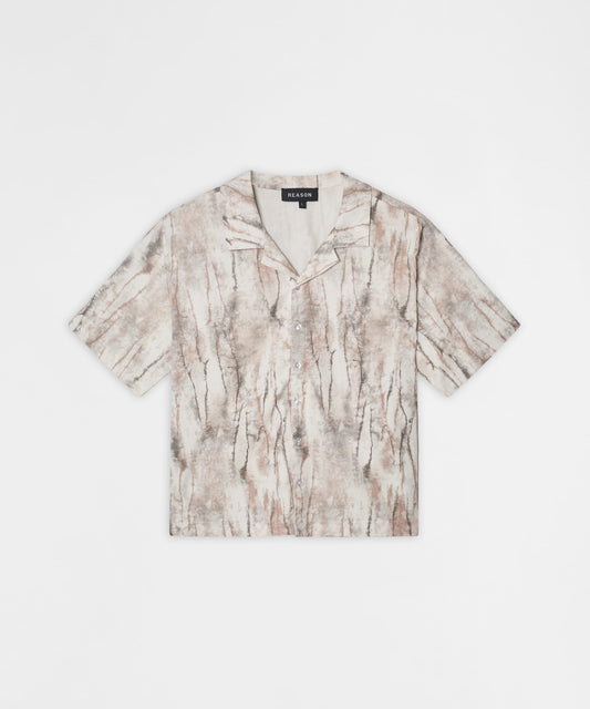 Reason Clothing Recommended Textured Marble Button Down Shirt