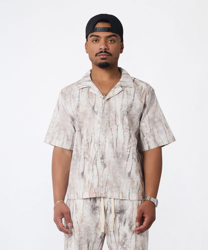 Reason Clothing Recommended Textured Marble Button Down Shirt