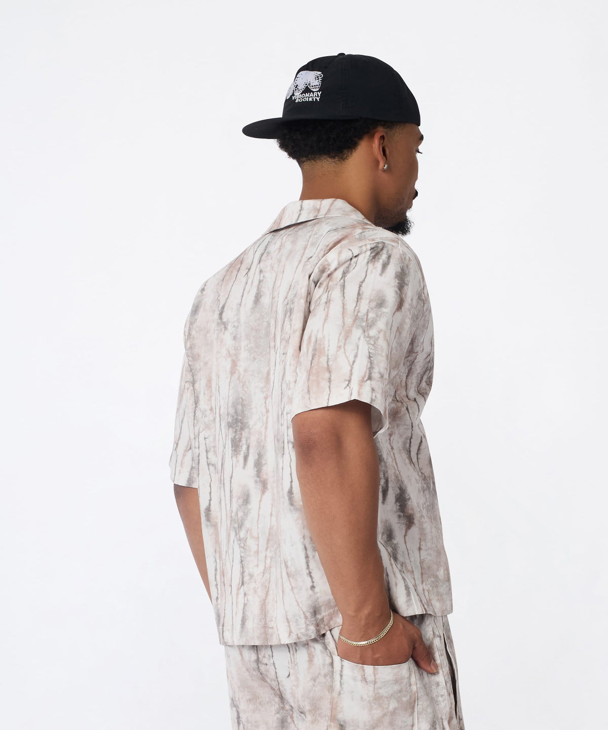 Reason Clothing Recommended Textured Marble Button Down Shirt
