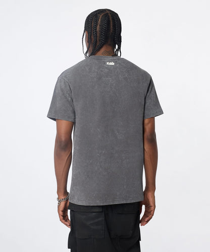 Reason Clothing Discount Washed Essentials Classic Short Sleeve Tee - Dark Grey
