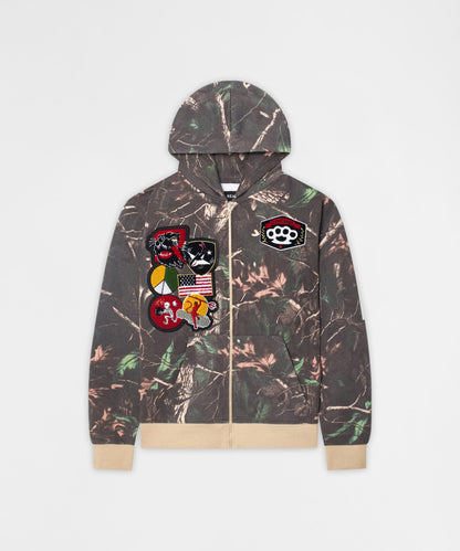 Reason Clothing Popular Recon Patch Camo Zip Hoodie