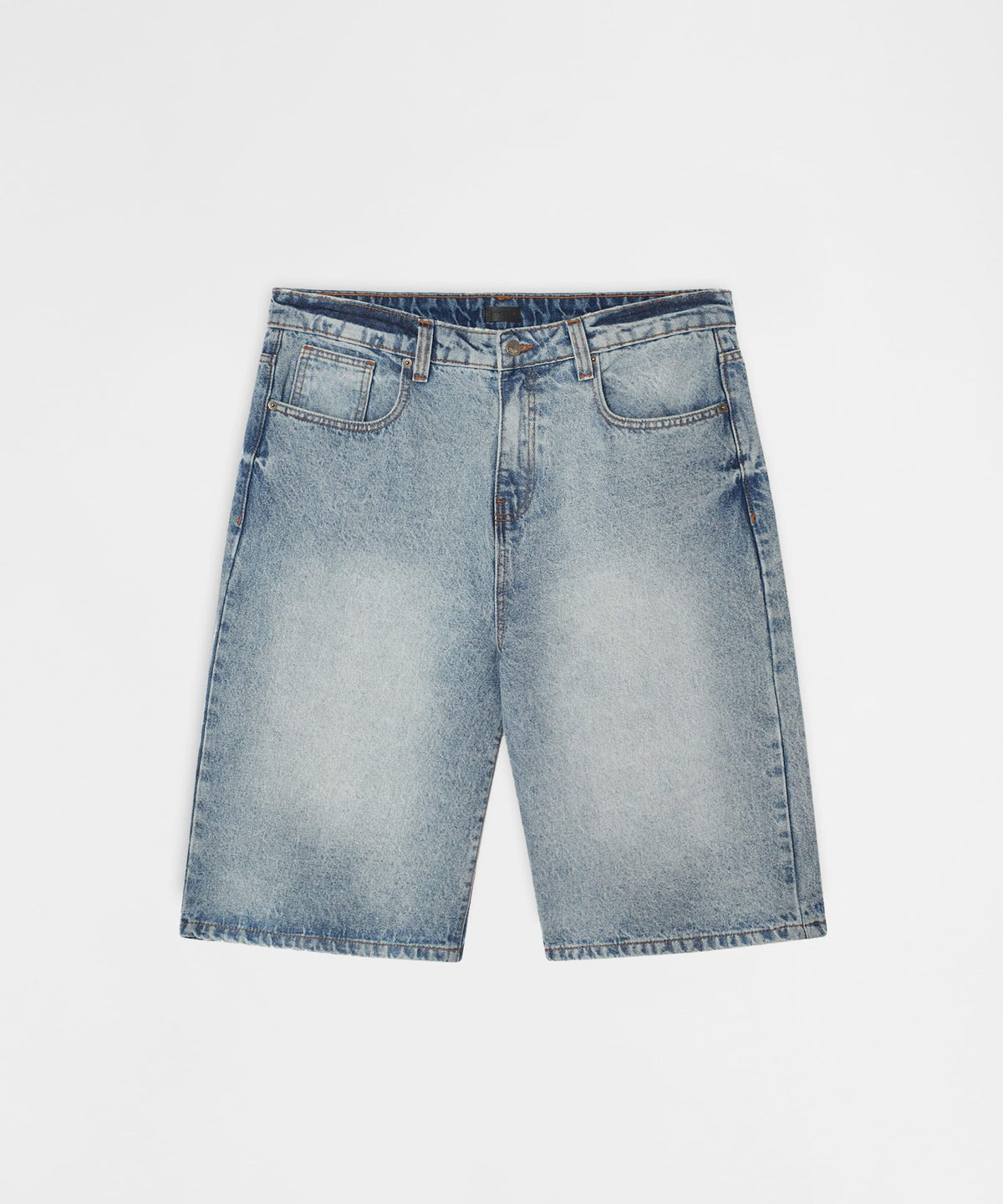 Reason Clothing Popular Baggy Denim Short - Light Blue