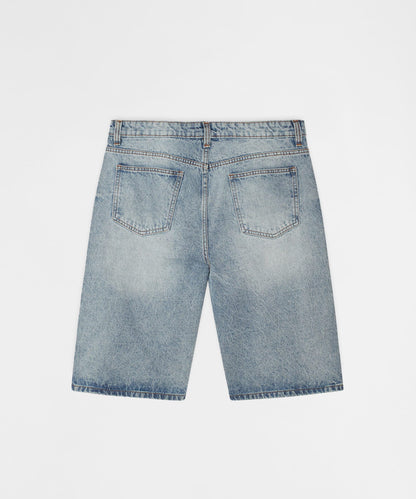 Reason Clothing Popular Baggy Denim Short - Light Blue