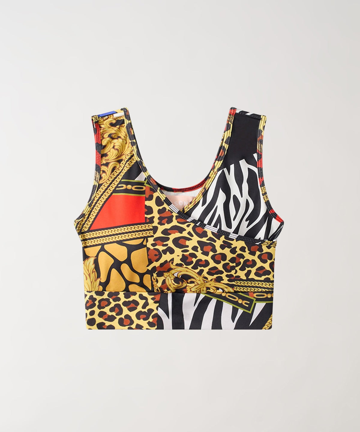 Reason Clothing Best Seller Womens Plaid Chain Sports Bra