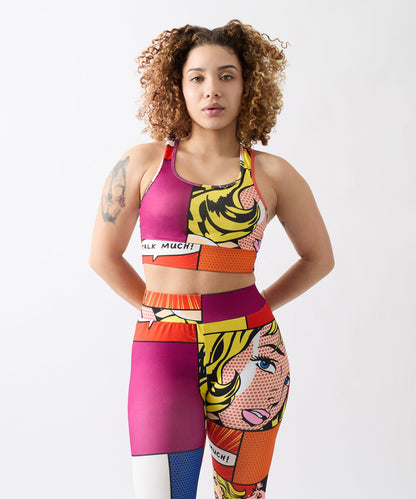 Reason Clothing Quality Womens Pop Art Sports Bra