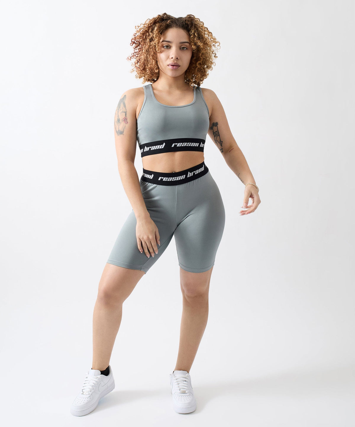 Reason Clothing Signature Cara Women's Biker Shorts - Grey