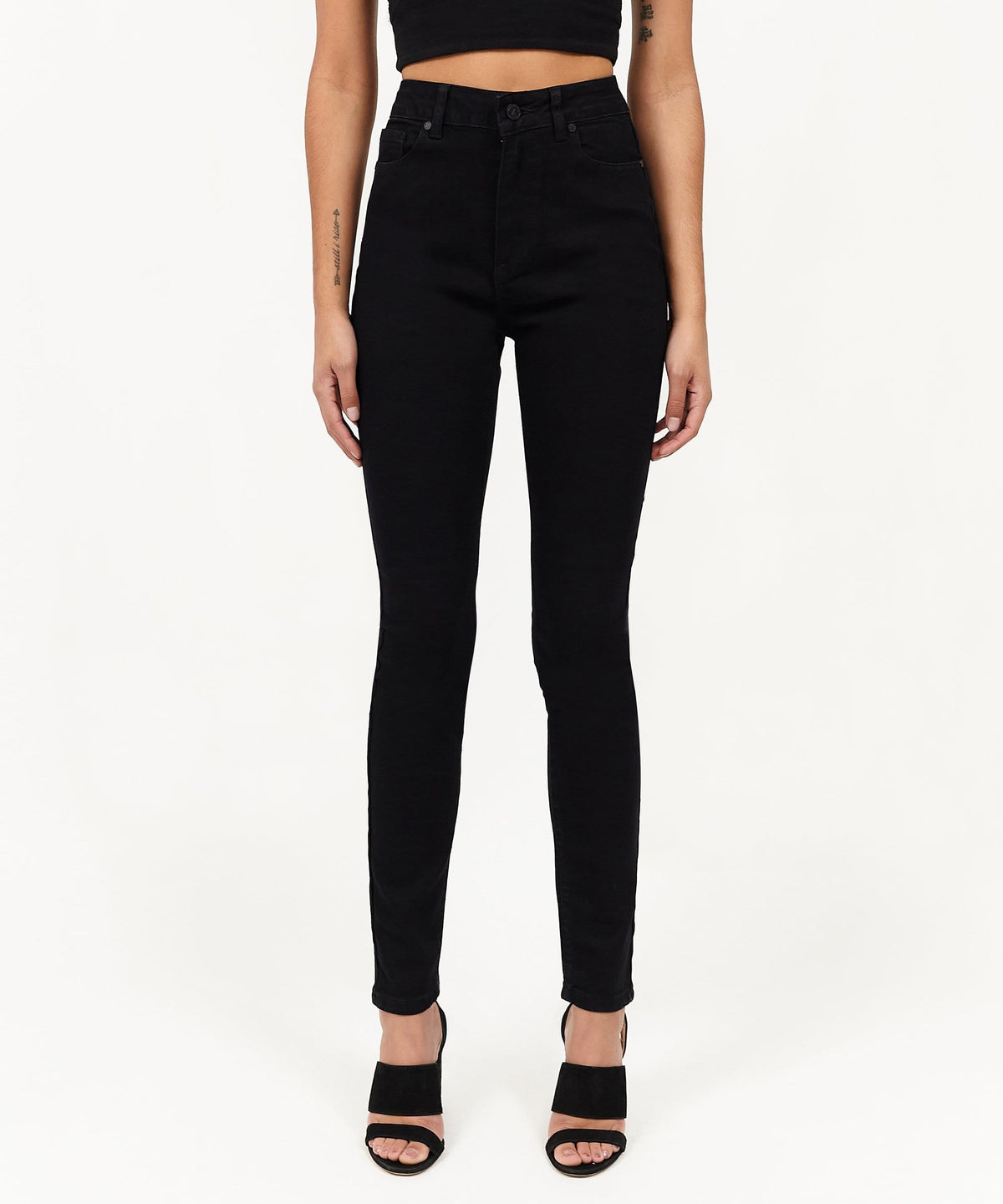 Reason Clothing Featured Evelyn Women's High-Waist Super Skinny Jeans - Black