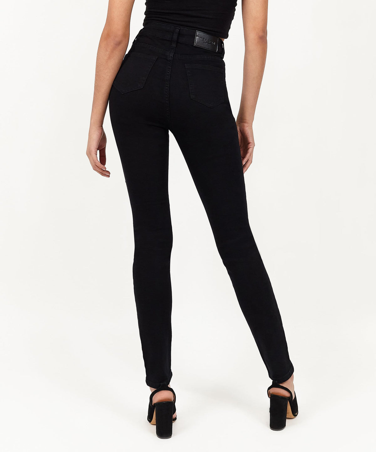 Reason Clothing Featured Evelyn Women's High-Waist Super Skinny Jeans - Black