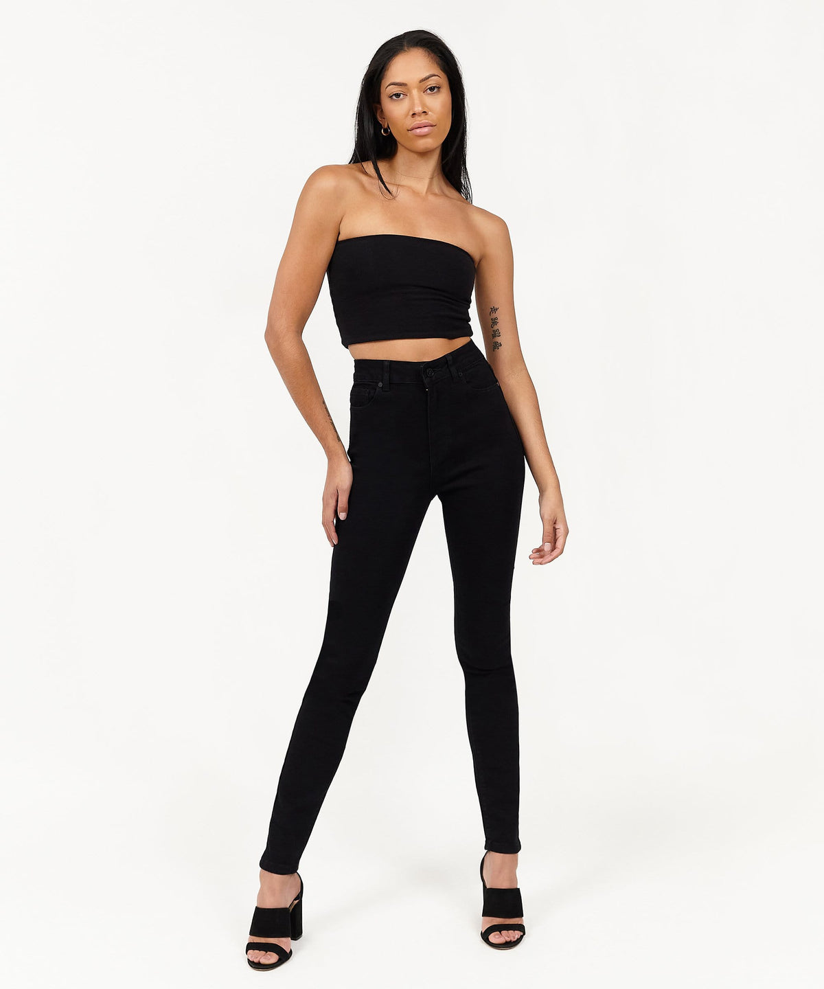 Reason Clothing Featured Evelyn Women's High-Waist Super Skinny Jeans - Black